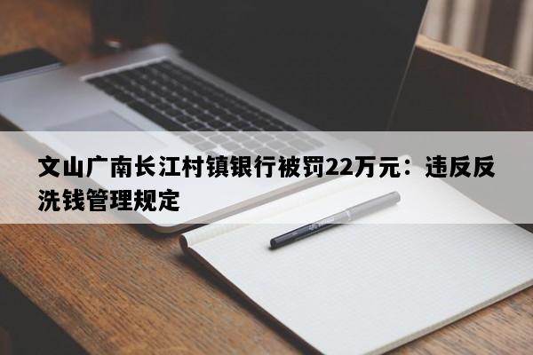 文山广南长江村镇银行被罚22万元：违反反洗钱管理规定